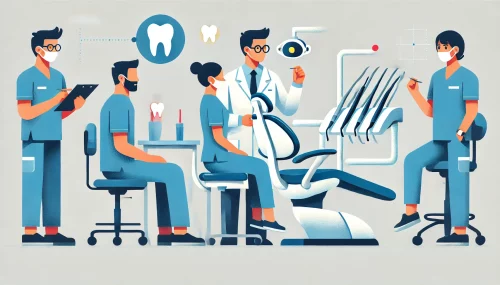 Profesional técnico en odontología trabajando